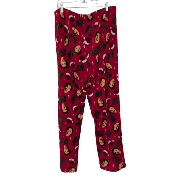 ELF the Movie Fleece Pajama Pants Mens 2XL Red Christmas Pull On Sleepwear - Picture 7 of 12